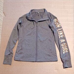 Ideology Girls Activewear gray jacket size M long sleeve full zip with pockets